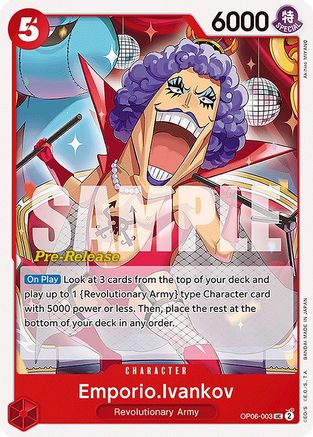 Emporio.Ivankov (OP06-003) - Wings of the Captain Pre-Release Cards | Grognard Games