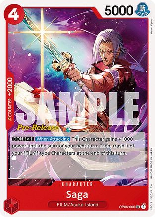 Saga (OP06-006) - Wings of the Captain Pre-Release Cards | Grognard Games