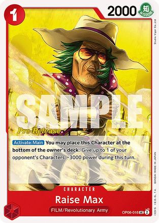 Raise Max (OP06-016) - Wings of the Captain Pre-Release Cards | Grognard Games