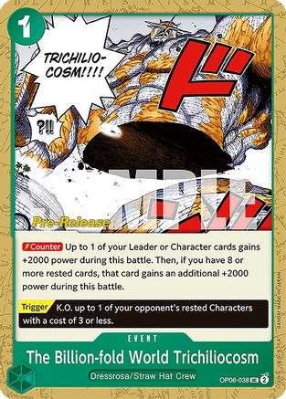 The Billion-fold World Trichiliocosm (OP06-038) - Wings of the Captain Pre-Release Cards | Grognard Games