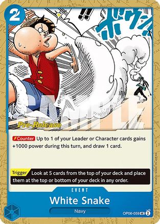 White Snake (OP06-059) - Wings of the Captain Pre-Release Cards | Grognard Games