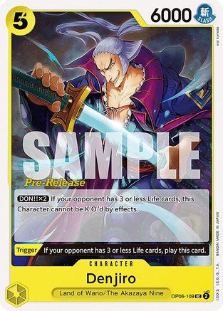 Denjiro (OP06-109) - Wings of the Captain Pre-Release Cards | Grognard Games