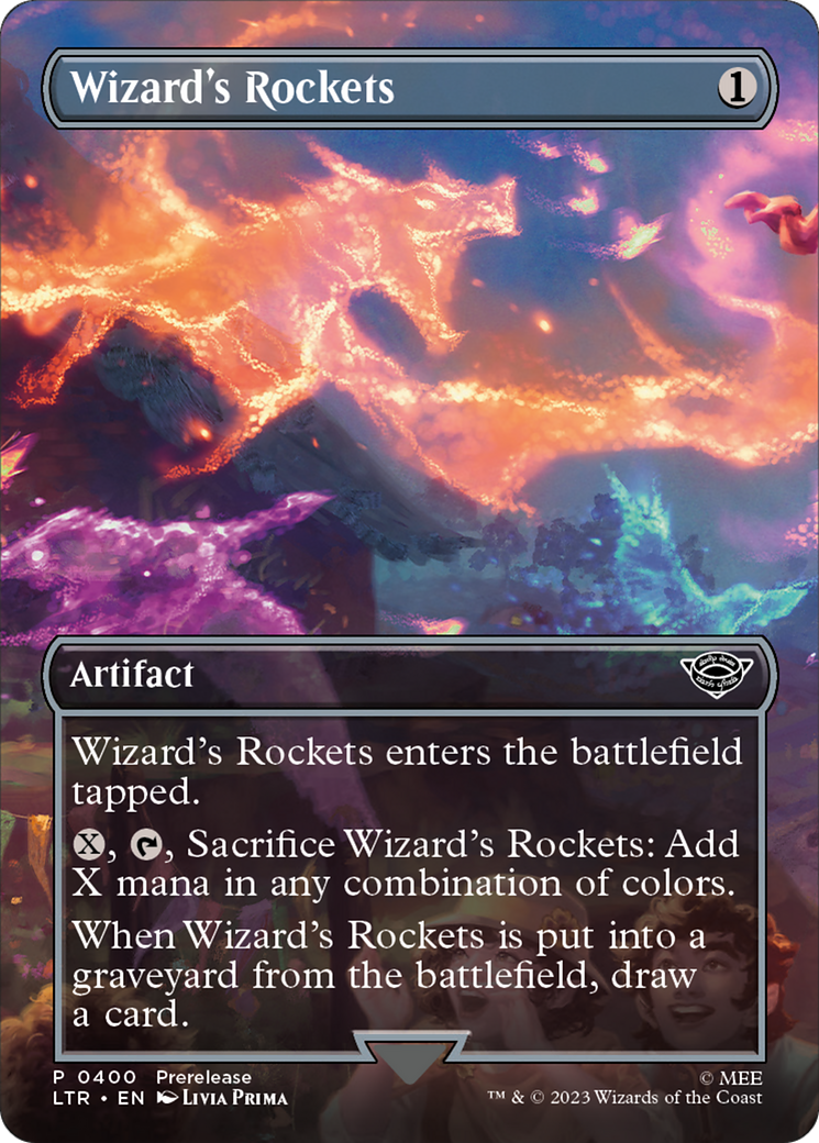 Wizard's Rockets (Borderless Alternate Art) [The Lord of the Rings: Tales of Middle-Earth] | Grognard Games
