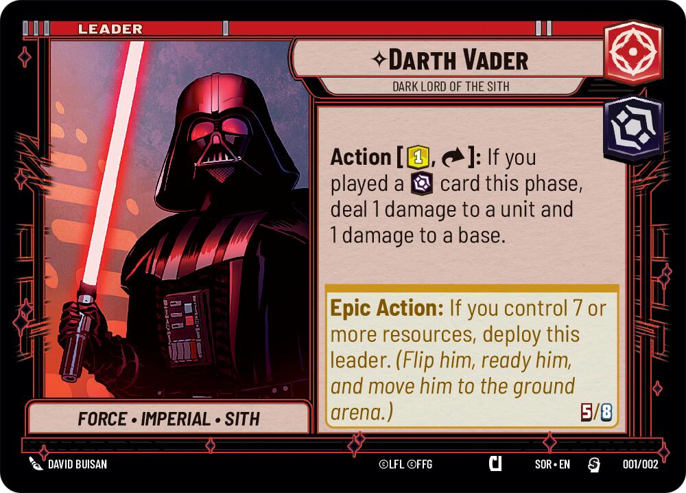 Darth Vader - Dark Lord of the Sith (001/002) (Prerelease Promo) (001/002) [Spark of Rebellion Promos] | Grognard Games