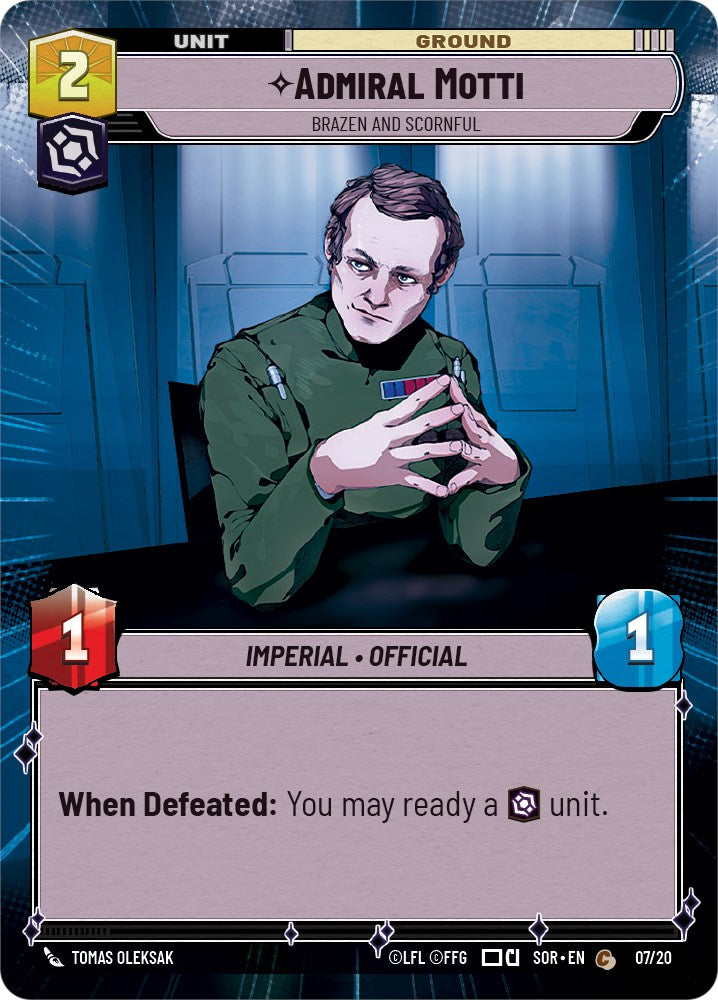 Admiral Motti - Brazen and Scornful (Hyperspace) (7/20) [Spark of Rebellion: Weekly Play] | Grognard Games