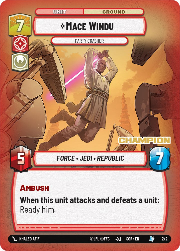 Mace Windu - Party Crasher (2/2) (Champion) (2/2) [Store Showdown Promos] | Grognard Games