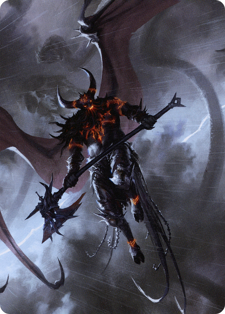Burning-Rune Demon Art Card (ASKHM-020) - Art Series: Kaldheim (Borderless) | Grognard Games