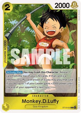 Monkey.D.Luffy (014) (ST13-014) - Ultra Deck: The Three Brothers Foil | Grognard Games