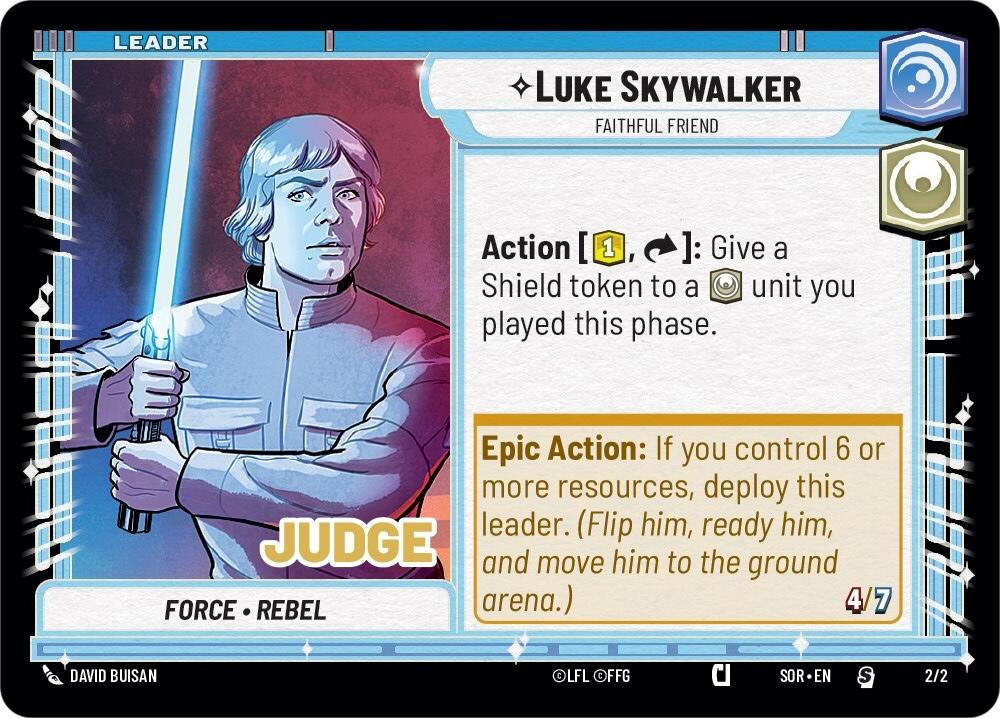 Luke Skywalker - Faithful Friend (002/002) (Judge Promo) (002/002) [Spark of Rebellion Promos] | Grognard Games