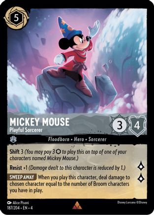 Mickey Mouse - Playful Sorcerer (187/204) (187/204) [Ursula's Return] | Grognard Games
