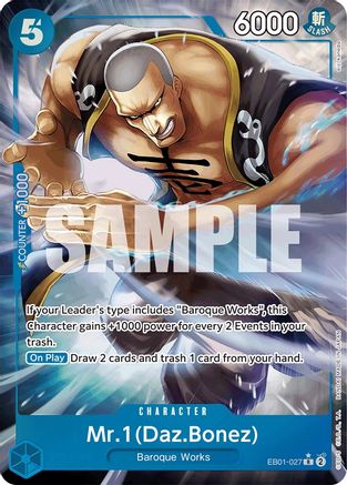 Mr. 1 (Daz.Bonez) (Alternate Art) (EB01-027) - Extra Booster: Memorial Collection Foil | Grognard Games