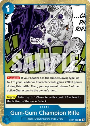 Gum-Gum Champion Rifle (EB01-028) - Extra Booster: Memorial Collection Foil | Grognard Games