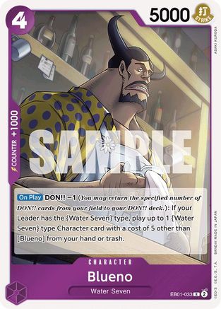 Blueno (033) (EB01-033) - Extra Booster: Memorial Collection Foil | Grognard Games
