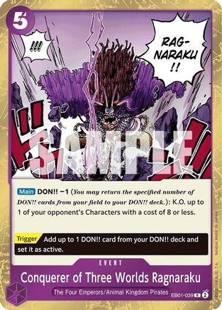 Conquerer of Three Worlds Ragnaraku (EB01-039) - Extra Booster: Memorial Collection Foil | Grognard Games