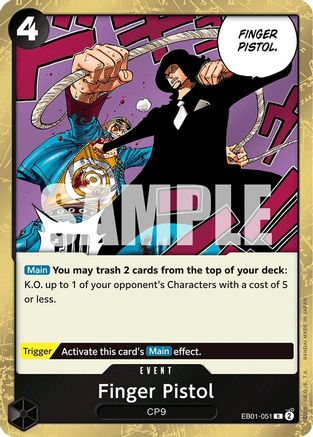 Finger Pistol (EB01-051) - Extra Booster: Memorial Collection Foil | Grognard Games