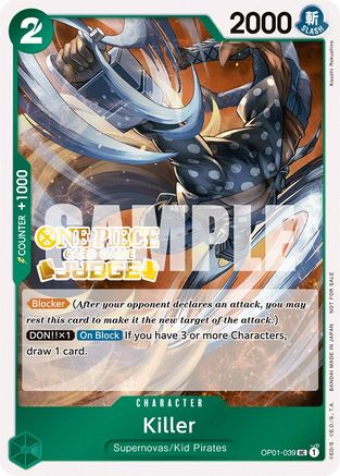 Killer (Judge Pack Vol. 3) (OP01-039) - One Piece Promotion Cards Foil | Grognard Games