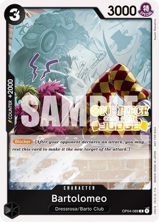 Bartolomeo (Judge Pack Vol. 3) (OP04-089) - One Piece Promotion Cards Foil | Grognard Games