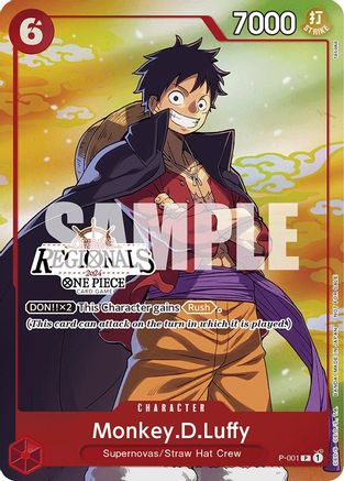 Monkey.D.Luffy (001) (Offline Regional 2024 Vol. 2) [Participant] (P-001) - One Piece Promotion Cards Foil | Grognard Games
