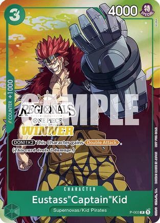 Eustass"Captain"Kid (Online Regional 2024 Vol. 2) [Winner] (P-003) - One Piece Promotion Cards Foil | Grognard Games