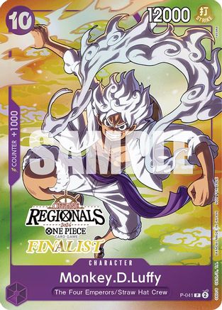 Monkey.D.Luffy (041) (Online Regional 2024 Vol. 2) [Finalist] (P-041) - One Piece Promotion Cards Foil | Grognard Games
