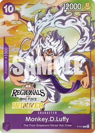 Monkey.D.Luffy (041) (Online Regional 2024 Vol. 2) [Winner] (P-041) - One Piece Promotion Cards Foil | Grognard Games