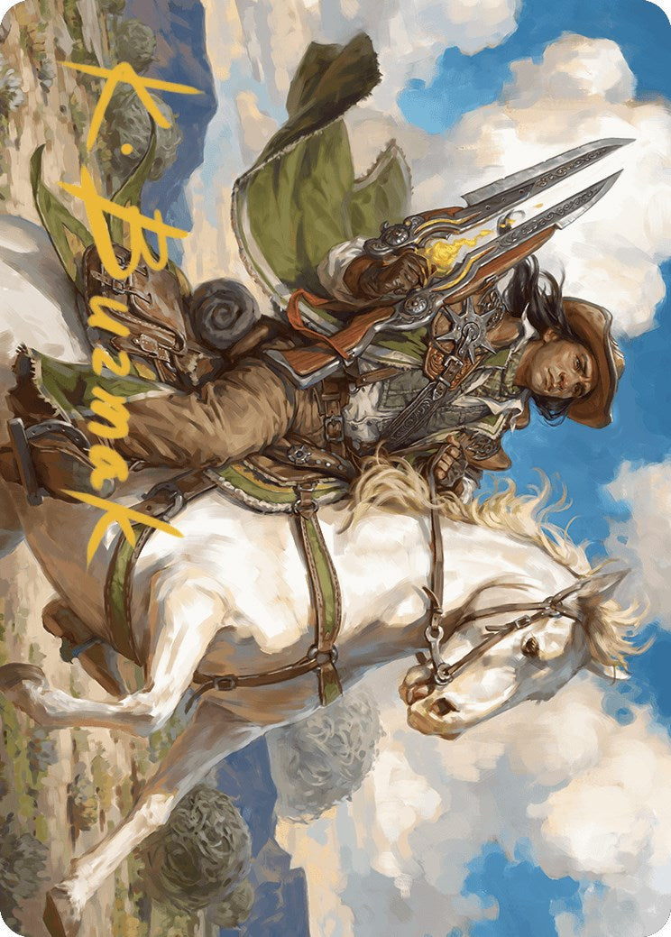 Wylie Duke, Atiin Hero Art Card (Gold-Stamped Signature) [Outlaws of Thunder Junction Art Series] | Grognard Games