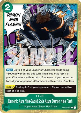 Demonic Aura Nine-Sword Style Asura Demon Nine Flash (OP07-036) - 500 Years in the Future Foil | Grognard Games