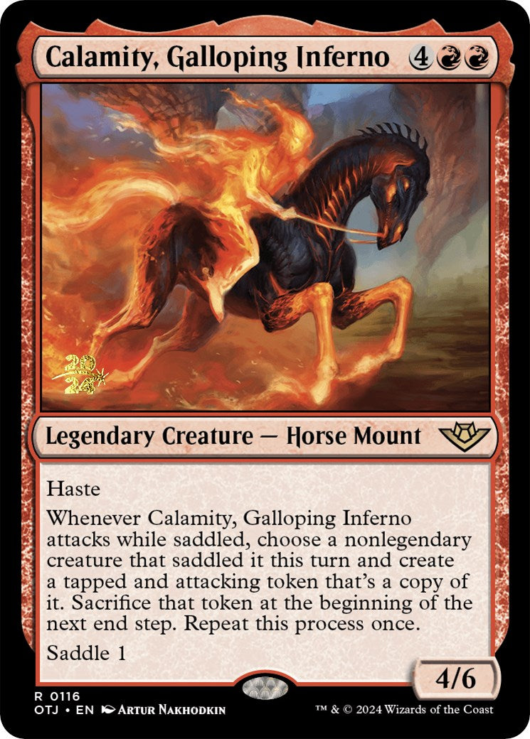 Calamity, Galloping Inferno [Outlaws of Thunder Junction Prerelease Promos] | Grognard Games