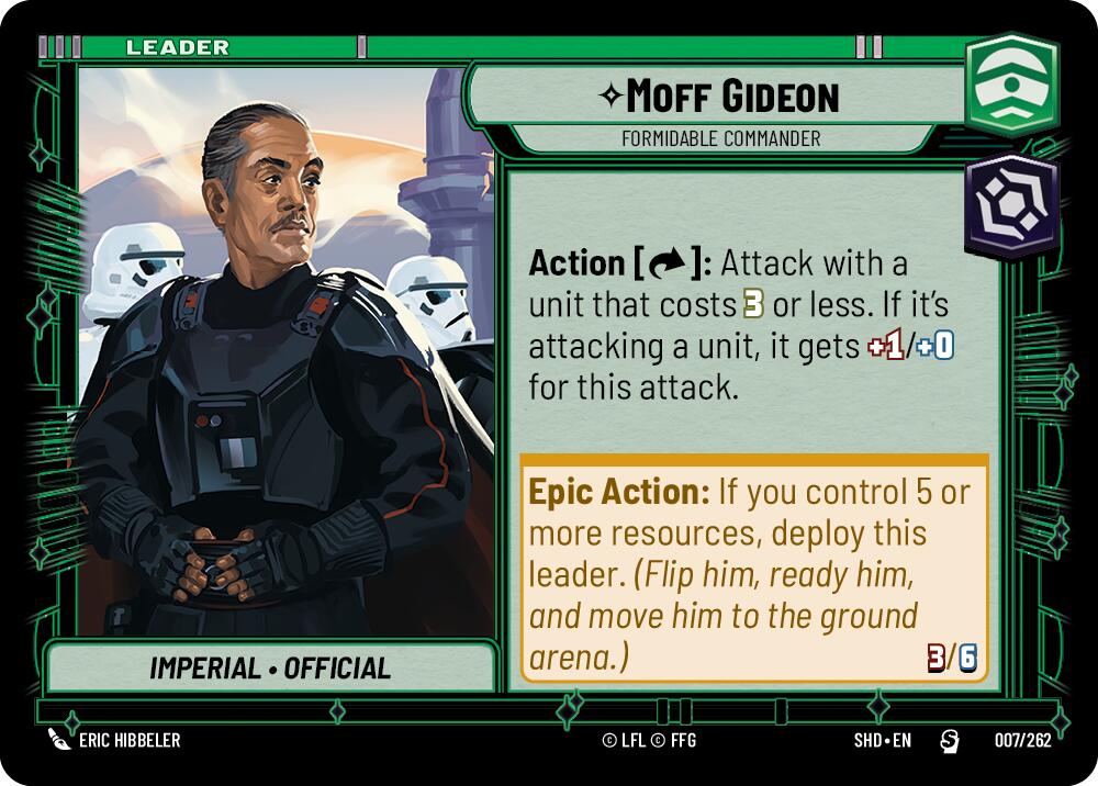 Moff Gideon - Formidable Commander (007/262) [Shadows of the Galaxy] | Grognard Games