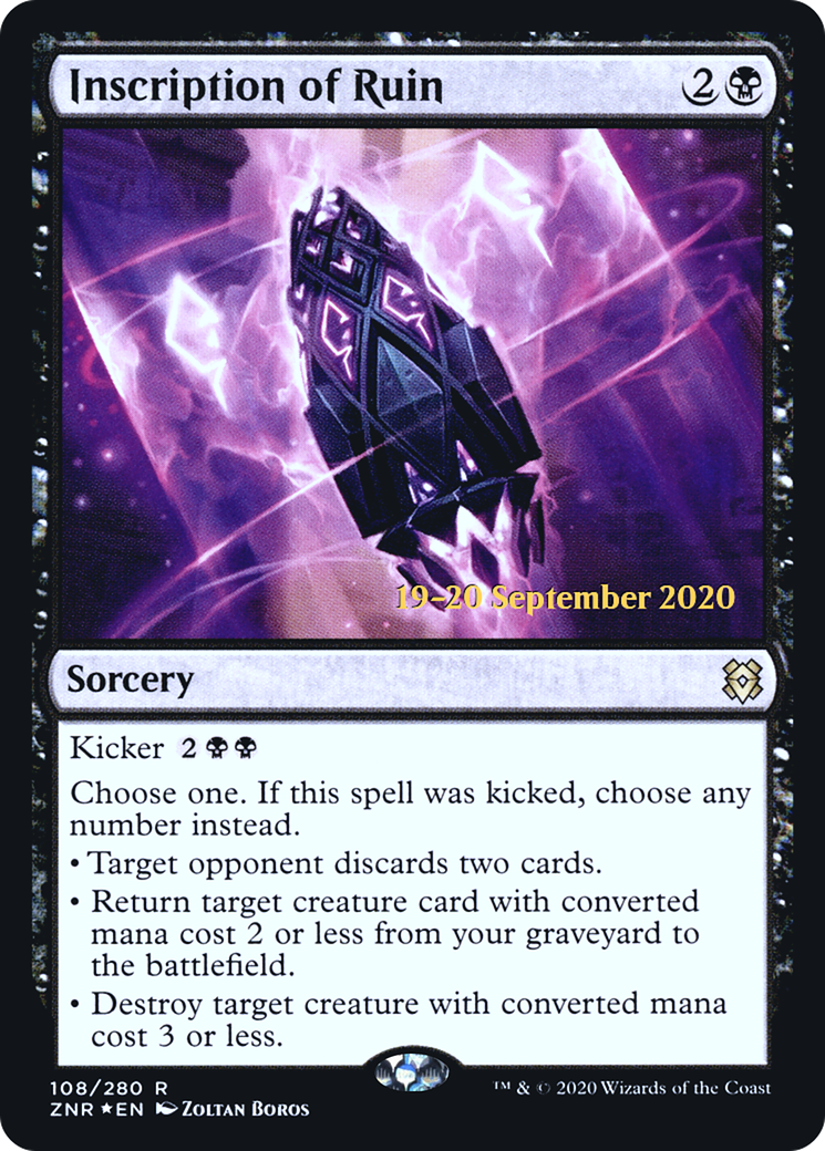 Inscription of Ruin [Zendikar Rising Prerelease Promos] | Grognard Games