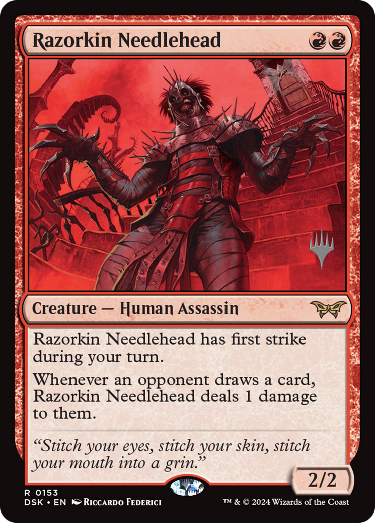 Razorkin Needlehead (Promo Pack) [Duskmourn: House of Horror Promos] | Grognard Games