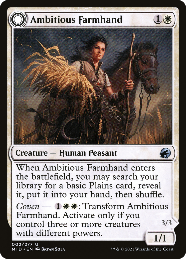 Ambitious Farmhand // Seasoned Cathar [Innistrad: Midnight Hunt] | Grognard Games
