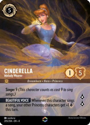 Cinderella - Melody Weaver (Enchanted) (205/204) [Ursula's Return] | Grognard Games