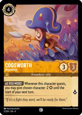 Cogsworth - Majordomo (5/204) [Ursula's Return] | Grognard Games