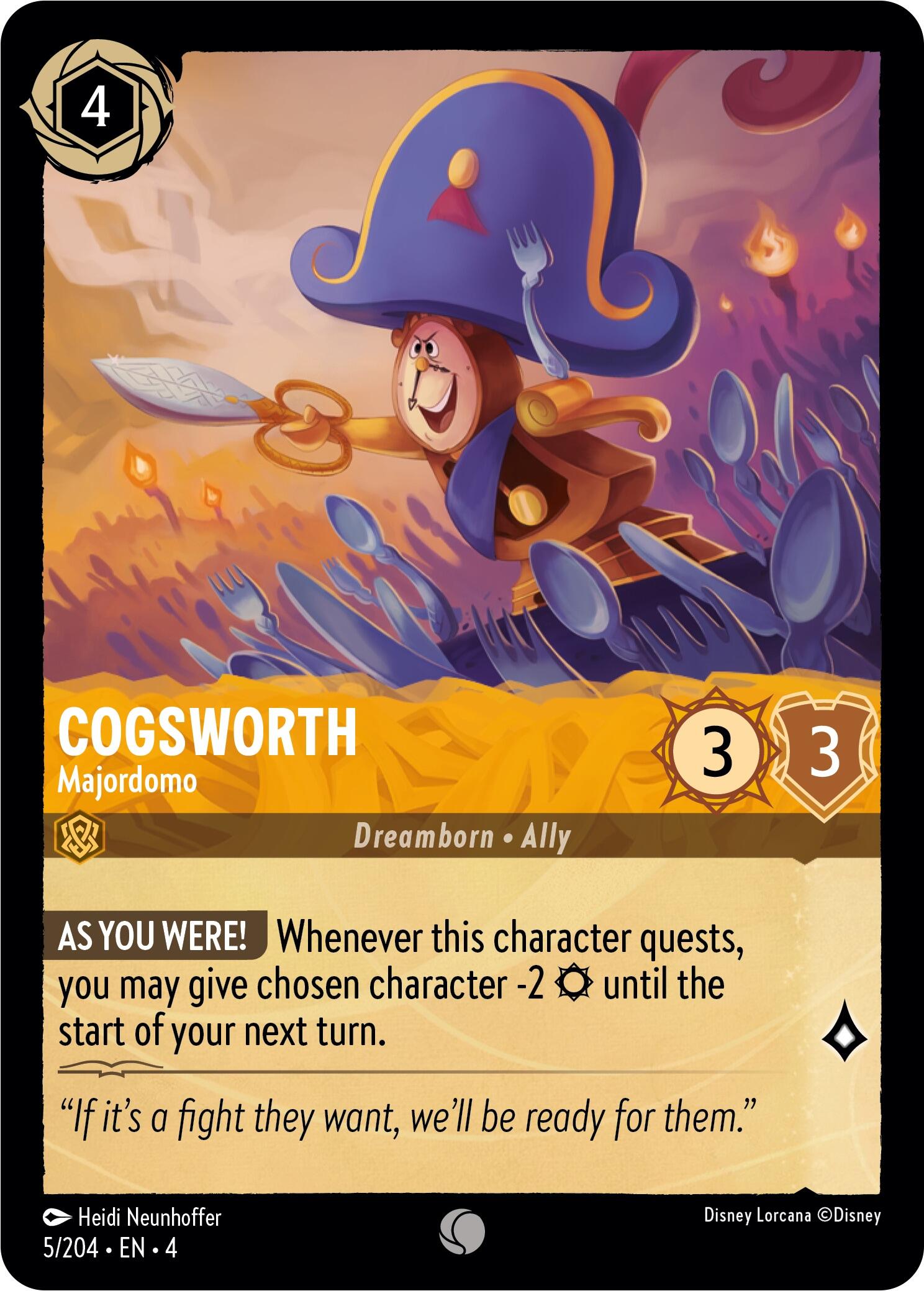 Cogsworth - Majordomo (5/204) [Ursula's Return] | Grognard Games