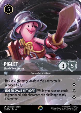 Piglet - Sturdy Swordsman (Enchanted) (221/204) [Ursula's Return] | Grognard Games