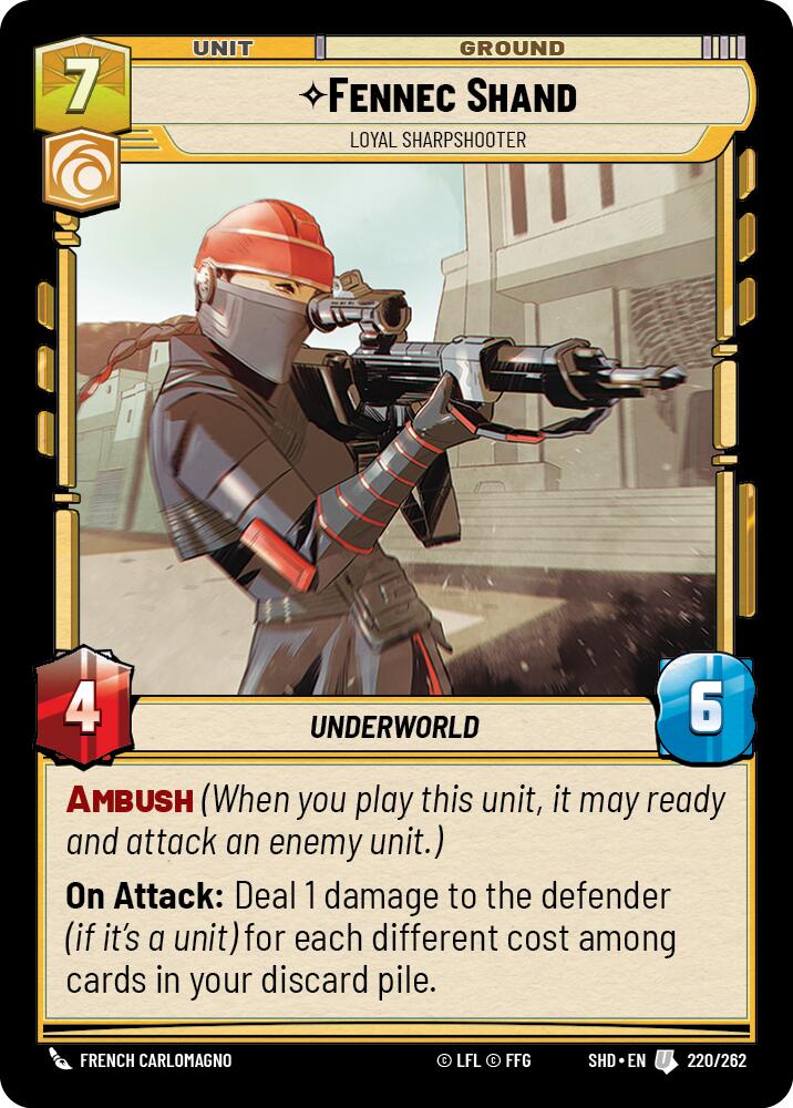 Fennec Shand - Loyal Sharpshooter (220/262) [Shadows of the Galaxy] | Grognard Games