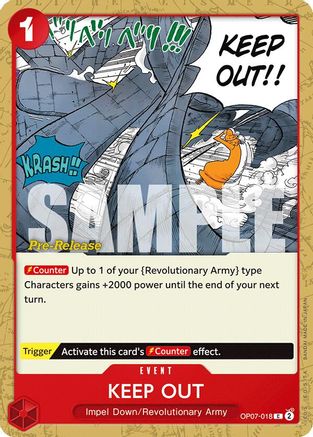 Keep Out (OP07-018) - 500 Years in the Future Pre-Release Cards | Grognard Games