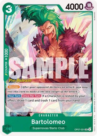 Bartolomeo (OP07-031) - 500 Years in the Future Pre-Release Cards | Grognard Games