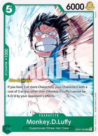 Monkey.D.Luffy (033) (OP07-033) - 500 Years in the Future Pre-Release Cards | Grognard Games