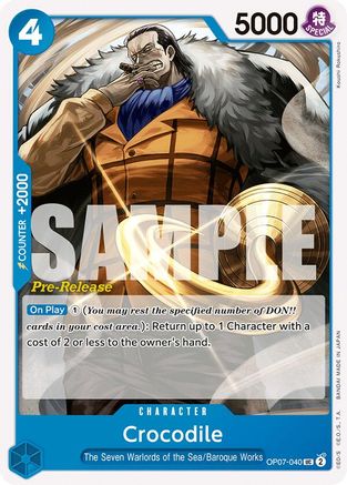 Crocodile (OP07-040) - 500 Years in the Future Pre-Release Cards | Grognard Games