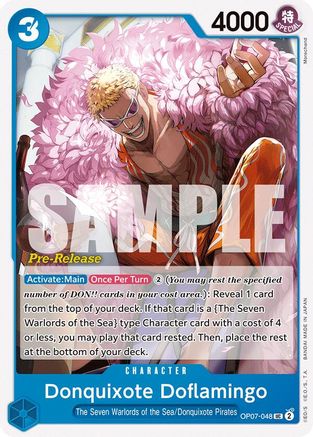 Donquixote Doflamingo (OP07-048) - 500 Years in the Future Pre-Release Cards | Grognard Games