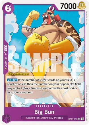 Big Bun (OP07-070) - 500 Years in the Future Pre-Release Cards | Grognard Games