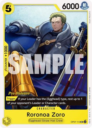Roronoa Zoro (113) (OP07-113) - 500 Years in the Future Pre-Release Cards | Grognard Games