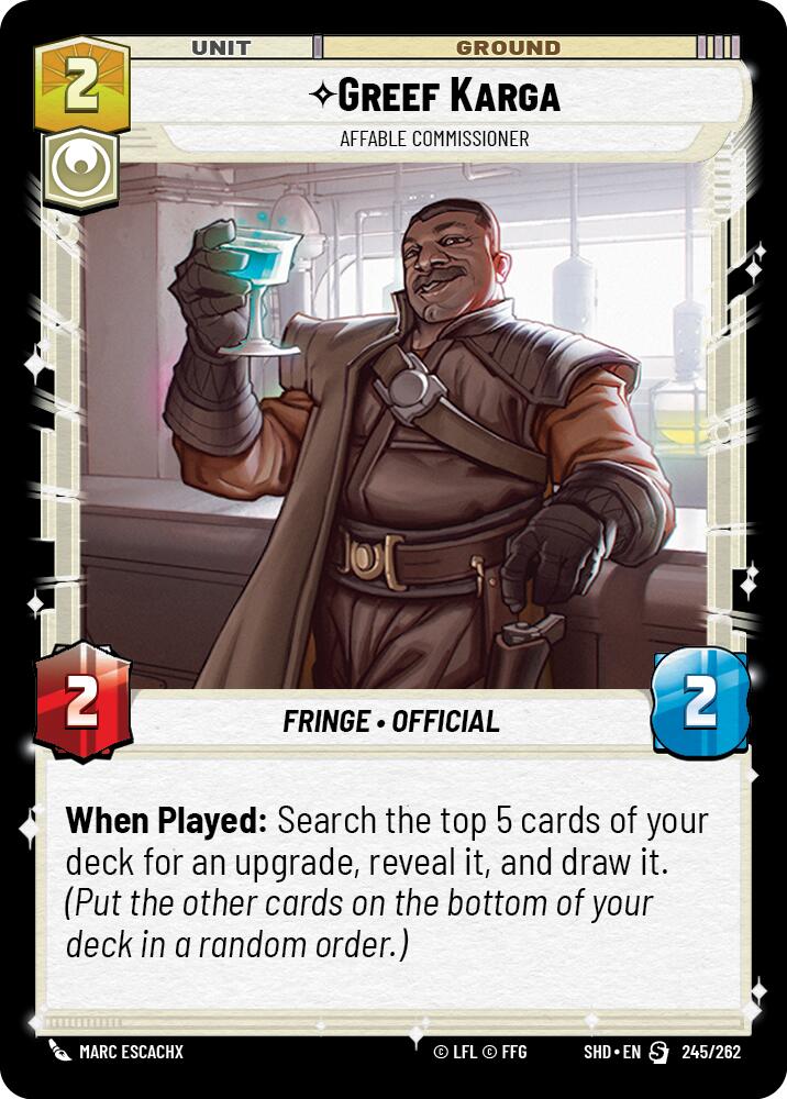 Greef Karga - Affable Commissioner (245/262) [Shadows of the Galaxy] | Grognard Games