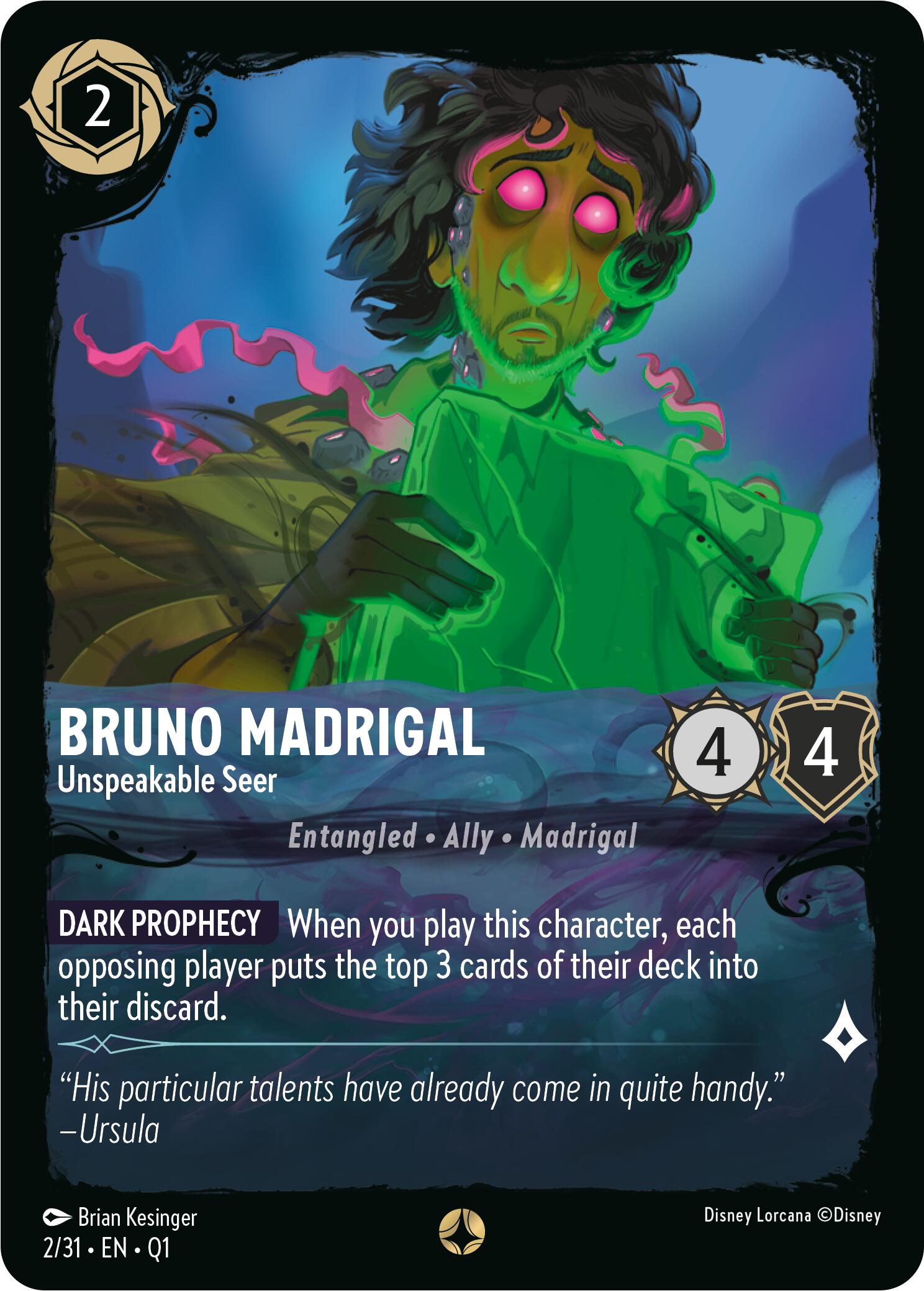 Bruno Madrigal - Unspeakable Seer (2/31) [Illumineer's Quest: Deep Trouble] | Grognard Games