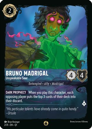 Bruno Madrigal - Unspeakable Seer (2/31) [Illumineer's Quest: Deep Trouble] | Grognard Games
