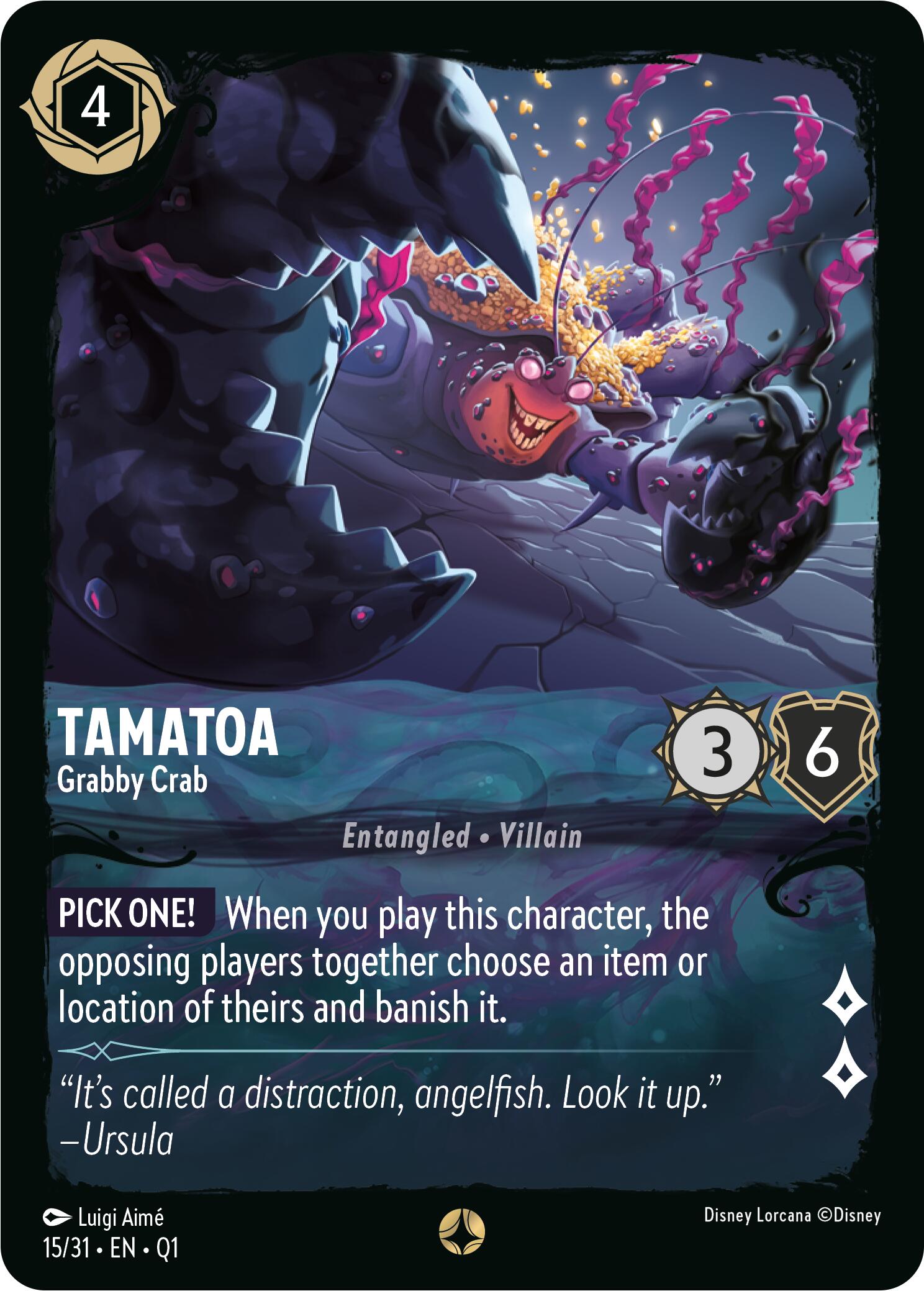 Tamatoa - Grabby Crab (15/31) [Illumineer's Quest: Deep Trouble] | Grognard Games