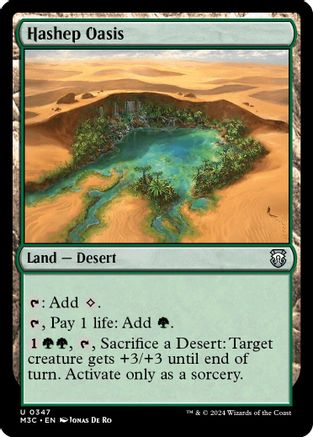 Hashep Oasis (Ripple Foil) (M3C-347) - Modern Horizons 3 Commander Foil | Grognard Games