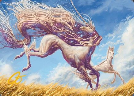 Nyxborn Unicorn Art Card (Gold-Stamped Signature) (ASMH3-001) - Art Series: Modern Horizons 3 | Grognard Games